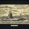 Офорт черно-белый "Военно-морской флот" 30х40 см.