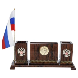 Настольный письменный набор из обсидиана.