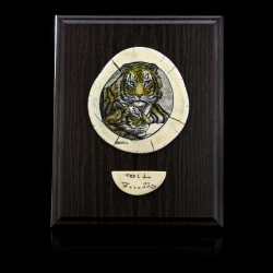 Панно из кости "Тигры" 12х24 см.