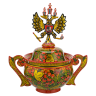 Братина с ковшами "Герб РФ". Хохлома.