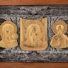 Икона автомобильная "Триптих". Гальванопластика 11х7,5 см.