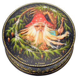 Лаковая миниатюра шкатулка "Лесовичок" Холуй