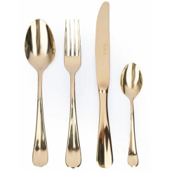 Набор столовых приборов 24 предмета "Baguette PVD Gold". Pintinox