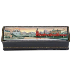 Шкатулка с художественной росписью "Москва. Набережная".