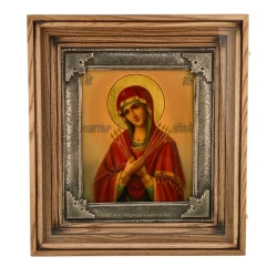 Икона в киоте "Божья Матерь Семистрельная" 37х41 см.
