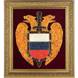 Панно янтарное "Герб ФСО" 46 х 52 см