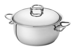 Кастрюля с крышкой низкая Serafino Zani Karen 14 см. 1,5 л. из стали 18/10