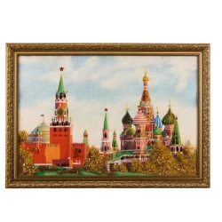 Картина янтарная "Москва. Кремль" 60х40 см.