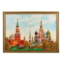 Картина янтарная "Москва. Кремль" 60х80 см.