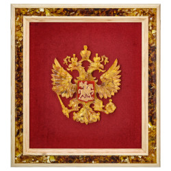 Панно янтарное "Герб РФ" 44х40 см