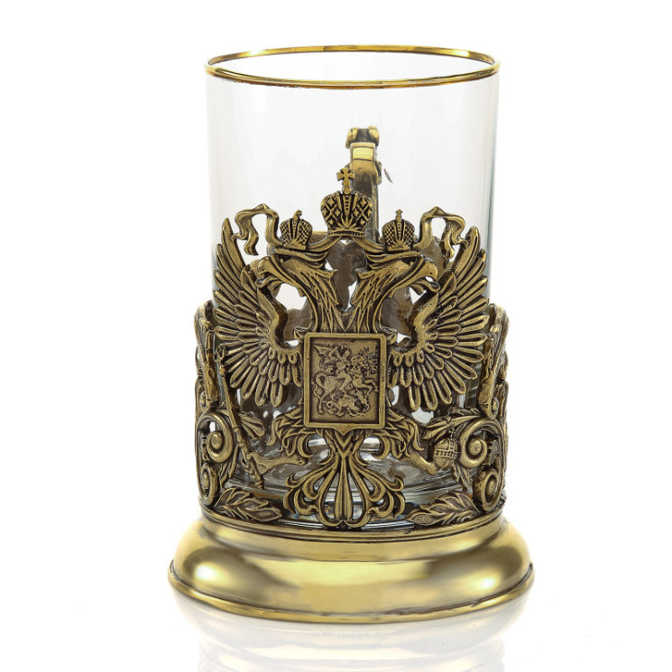 Подстаканник латунный "Герб РФ".