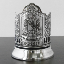 Подстаканник никелированный "Курск" с чернью "Кольчугино"