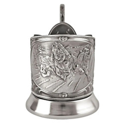 Подстаканник никелированный "Тройка" с чернью "Кольчугино"
