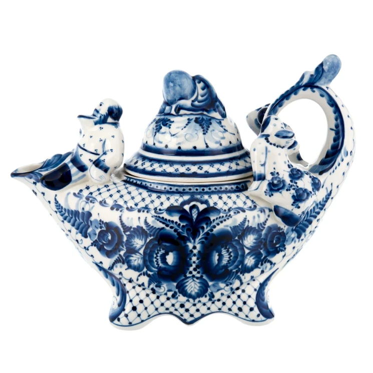 Чайник "Чаепитие". Гжель.