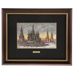 Офорт цветной "Москва. Покровский Собор" 25х32 см