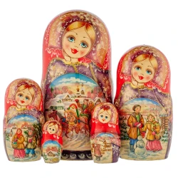 Матрешка "Тройка. Зима" 5 мест.