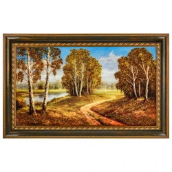 Картина янтарная "Пейзаж" 40х70 см.