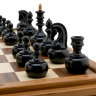 Игровой набор с шахматами из массива черного дуба 48х48 см.