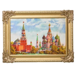 Картина янтарная "Вид на Кремль" 60х40 см.