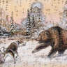 Картина на бересте "Хозяин тайги" 30х40 см.