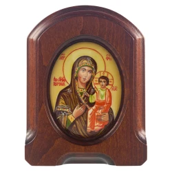 Икона "Божья Матерь Иверская". Ростовская финифть 10,5х13,5 см.