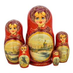 Матрешка "Санкт-Петербург. Исаакиевский собор" 5 мест.