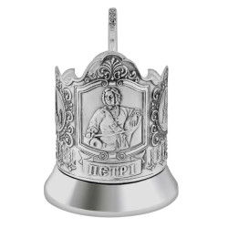 Подстаканник посеребренный "Пётр I". Кольчугинский мельхиор