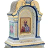 Киот настольный "Николай Чудотворец". Гжель 12х26 см.