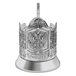 Подстаканник посеребренный "Герб РФ". Кольчугинский мельхиор