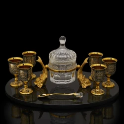 Икорница со стопками "Рыба-кит". Златоуст.