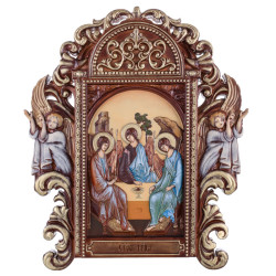 Икона деревянная "Троица" 75х65 см