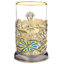 Подстаканник литой "Авиация" с эмалью.
