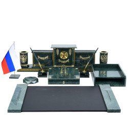 Письменный набор для руководителя "Престиж" из мрамора и бронзы