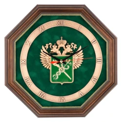 Часы настенные "Эмблема таможни". Гальванопластика 34х34 см.