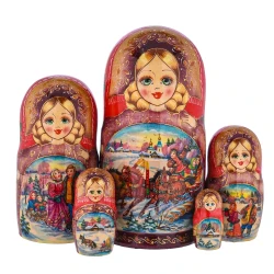 Матрешка "Зима. Тройка" 5 мест.