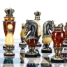 Шахматы с янтарными фигурами "Рыцарский турнир" 48х48 см.