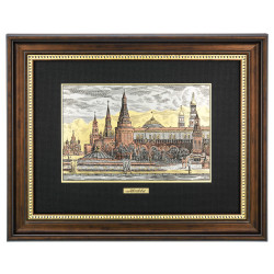Офорт цветной "Москва. Манежная площадь" 30х40 см