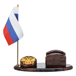 Настольный письменный набор из обсидиана.
