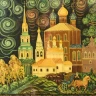 Часы с художественной росписью "Утро в лесу".
