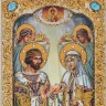 Икона из морёного дуба "Петр и Феврония" 29х21 см.
