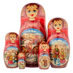Матрешка "Зима. Тройка" 5 мест.