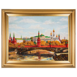 Картина янтарная "Большой Кремлевский мост" 60х80 см