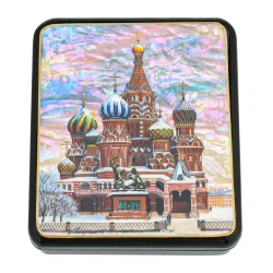 Шкатулка с художественной росписью "Москва. Зима".