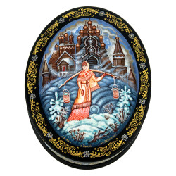 Шкатулка с художественной росписью "Зима"